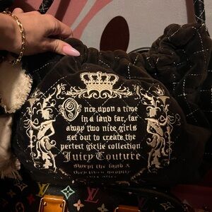 Authentic Vintage Couture Brown Fairytale Velour Hobo Bag Y2K